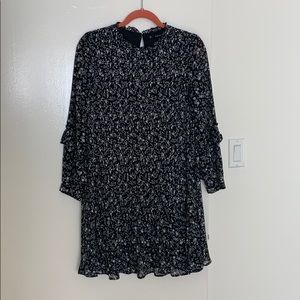 Zara pattered ruffle dress